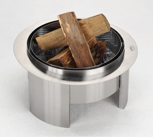 Feuerschale, Feuerkorb, Feuerstelle aus geb�rstetem Edelstahl  