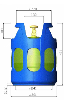 GFK Kunststoff Gasflasche, Kunststoffgasflasche mit einem Füllgewicht von 6 kg