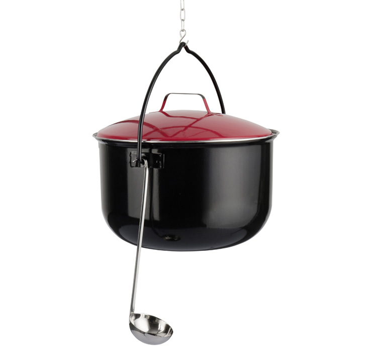 14 l Topf Schwenkgrill, Schmortopf, emailliert Kochtopf Feuerstelle