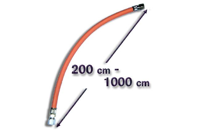 Hochdruck (HD) - Gasschlauch 200 cm - 1000 cm